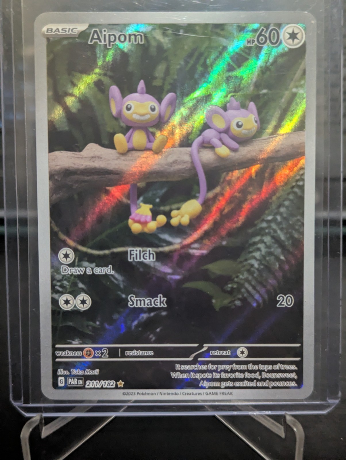 Aipom 211/182 Illustration Rare Pokemon TCG Paradox Rift NM