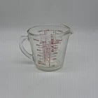 Vintage 2 Cup 16 oz 1 Pint Pyrex 516 J Glass Red Letter Measuring Cup D-Handle