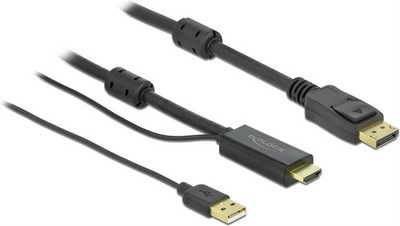 Delock 85963 HDMI zu DisplayPort Kabel 4K 30 Hz 1 m