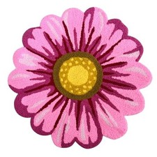  Sunflower Area Rug Mat 25" x 25" Pink Floral Bathroom Rug Soft Plush Flower 