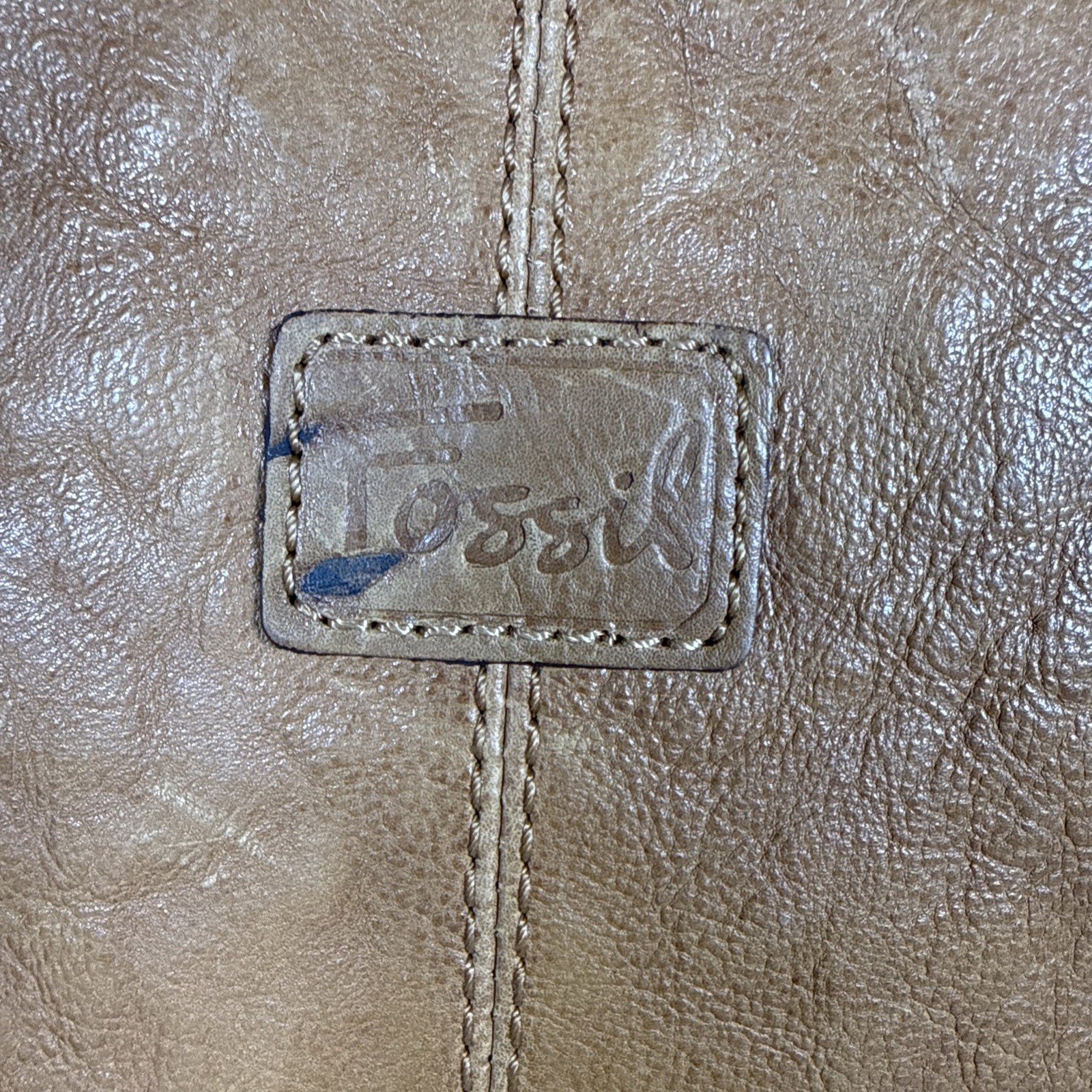 Fossil Purse Patchwork Leather Tan Crossbody Smal… - image 5