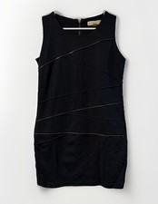 Michael Michael Kors Little Black Dress 8 Shift Sleeveless Zipper Retro Mod