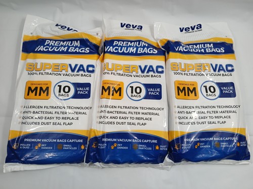 VEVA 3 x 10 Packs Premium SuperVac Vacuum Bags Type MM FOR Eureka Mighty Mite