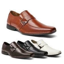 Men's Dress Shoes Slip On Loafer Square Toe Formal Comfort Dress Shoes Wide Size