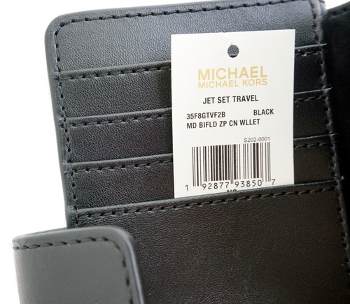Portefeuille Michael Kors portefeuille portefeuille jet set voyage bifold zip noir - Photo 11 sur 11