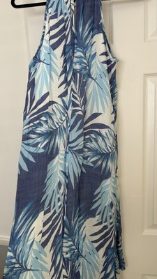 Miles & Gabrielle M Blue Hawaiian Print halter tank dress