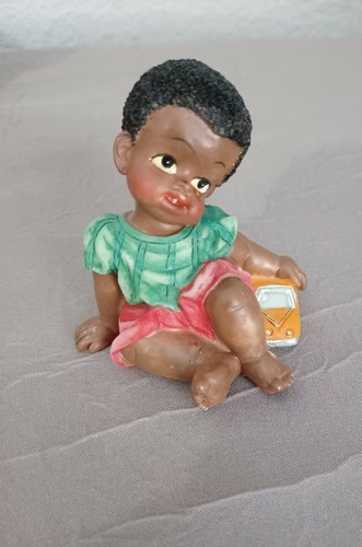 African American Children Set of 4 Resin 2" Figurines Playing, Reading - Picture 6 of 11
