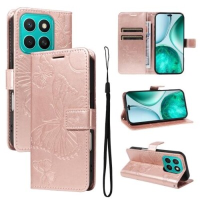 For Honor X8C 4G Global 3D Butterfly Embossed Pattern Flip Leather Phone Case