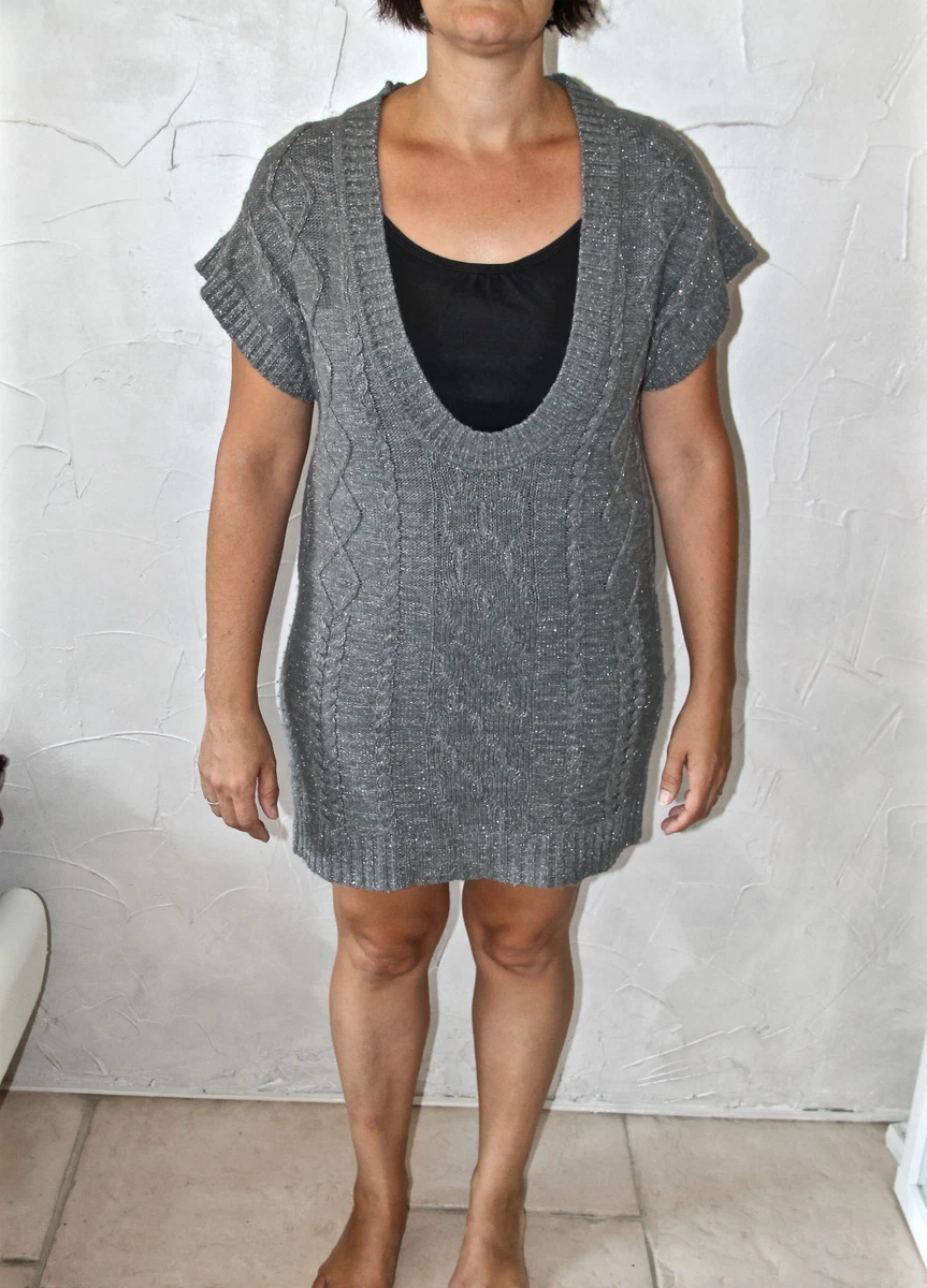 luxueuse robe pull angora lurex et laine SANDRO taile 1 38 40