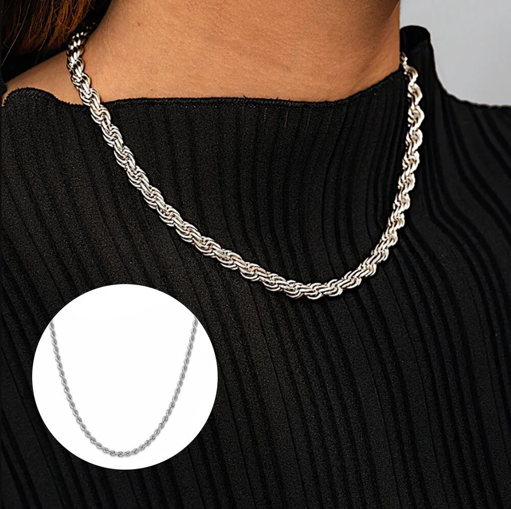 Stainless steel diamond cut rope chain sale