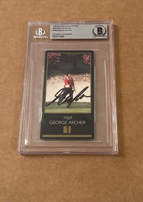 GEORGE ARCHER SIGNED 1997-98 GRAND SLAM VENTURES CARD BECKETT BAS 1969 MASTERS 