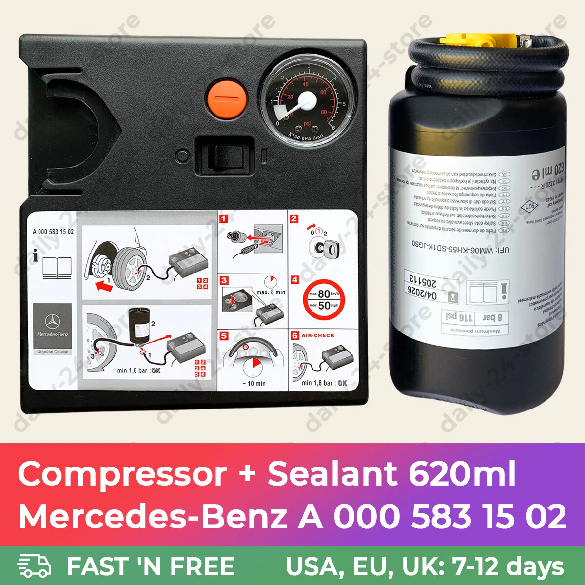 Mercedes-Benz Air Tire Pump Compressor A0005831502 TIREFIT +  