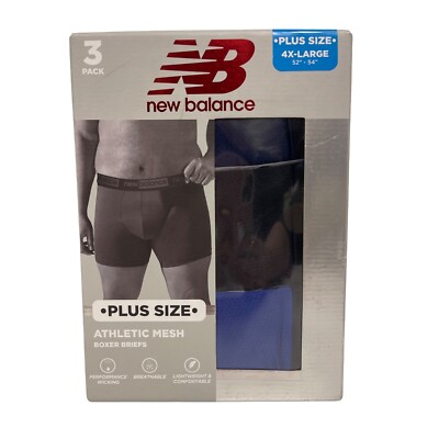 NEW! New Balance Athletic Mesh Boxer Briefs Blue Black Pack