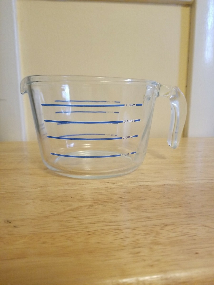 PYREX メジャーカップ 4サイズ ブルー Made in USA PYREX パイレックス ガラスメジャーカップ 32 OZ. 4CUPS MADE IN