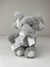 Bearington Baby Collection Stuffed Animal Elephant Lovey Hook Loop Binky Clip