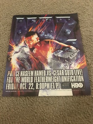 Vintage 1999 PRINCE NASEEM HAMED vs CESAR SOTO Poster Print Ad HBO BOXING RARE