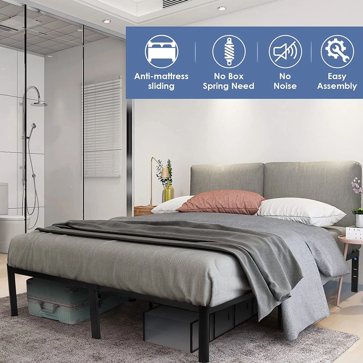 Portable queen 2025 size bed