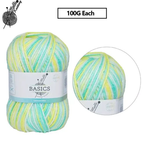 10x100g SUPER BLEND Multi Knitting Yarn Soft Acrylic Crochet Craft Art Wool Ball - Picture 54 of 59