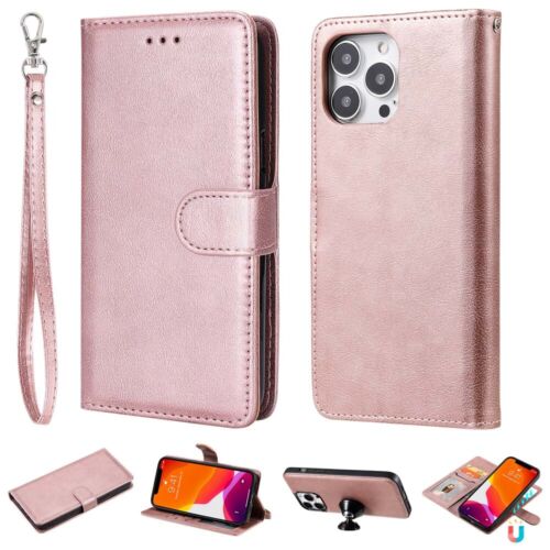 For iPhone 13 12 11 X XR SE 8 7 6s Magnetic Detachable Wallet Leather Case Cover - Picture 8 of 43