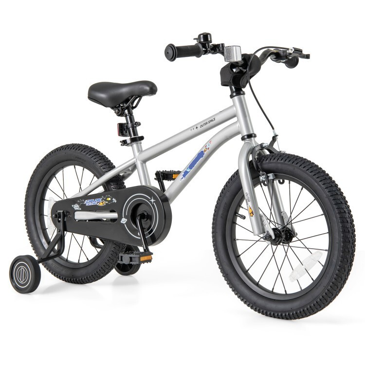 16'' Kids Bicycle w/ Height Adjustable Seat High Carbon Steel Frame 4-7 Year Old