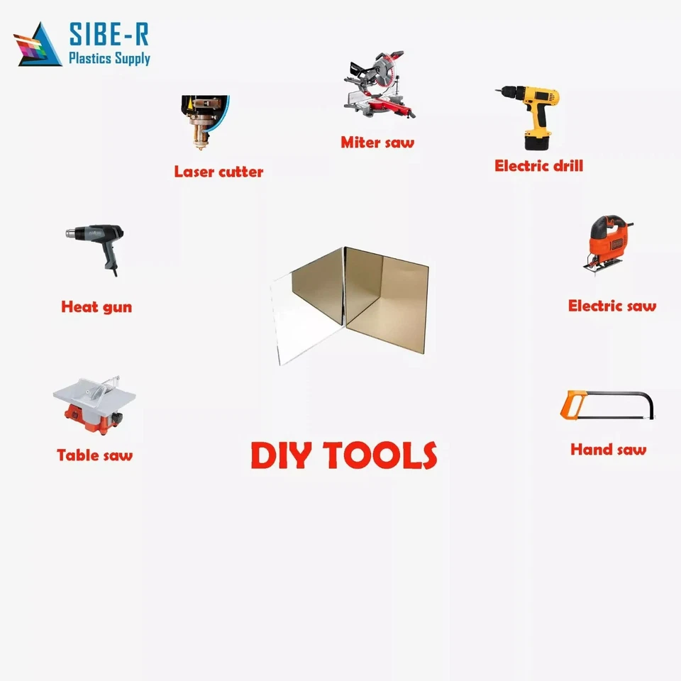 Hoja de plástico acrílico - 1/8" de grosor (3 mm) - Acabado espejo - Elige tamaño y color Foto 2 de 3