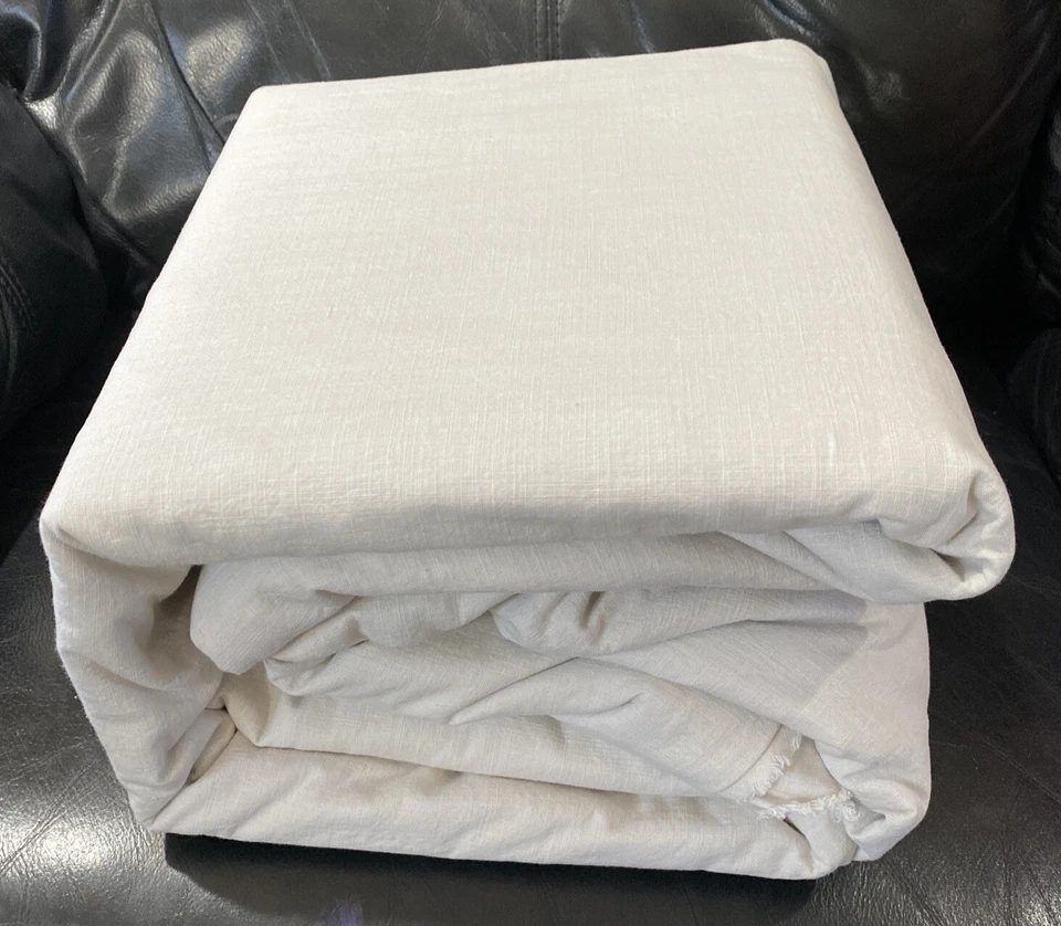 Threshold McGee Raw Edge Hemstitch Cotton Slub Light Beige KING Duvet Cover Set - Image 2 of 4