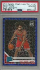 Coby White 19/20 Donruss Optic Blue Velocity Prizm Rookie PSA 10