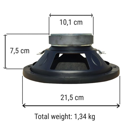 1 subwoofer MASTER AUDIO MA20W/4+4 da 8" doppia bobina 4+4 ohm 150 watt rms car - Picture 4 of 7