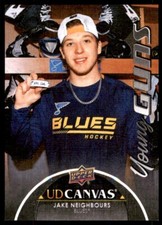 2021-22 UPPER DECK UD CANVAS YOUNG GUNS BLACK WHITE JAKE NEIGHBOURS ST. LOUIS