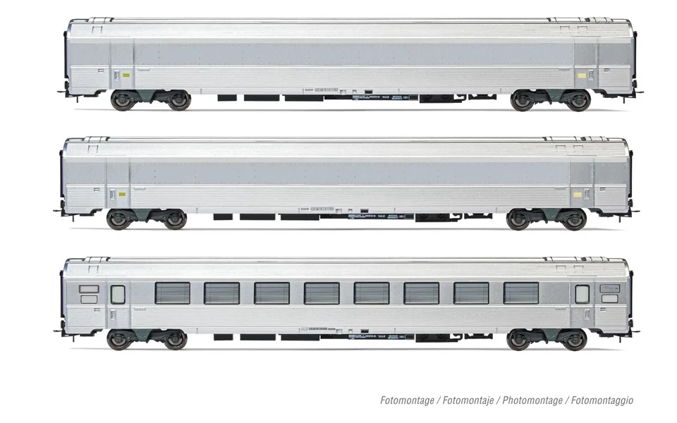 3 voitures inox "Train Expo" Set 2/2, Sncf, Ep VI - JOUEF HJ4179 - HO 1/87 - Photo 1/1