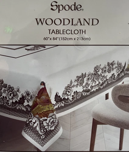 Spode WOODLAND Tablecloth Pheasant Thanksgiving NWT 60" x 84” Oblong & Oval