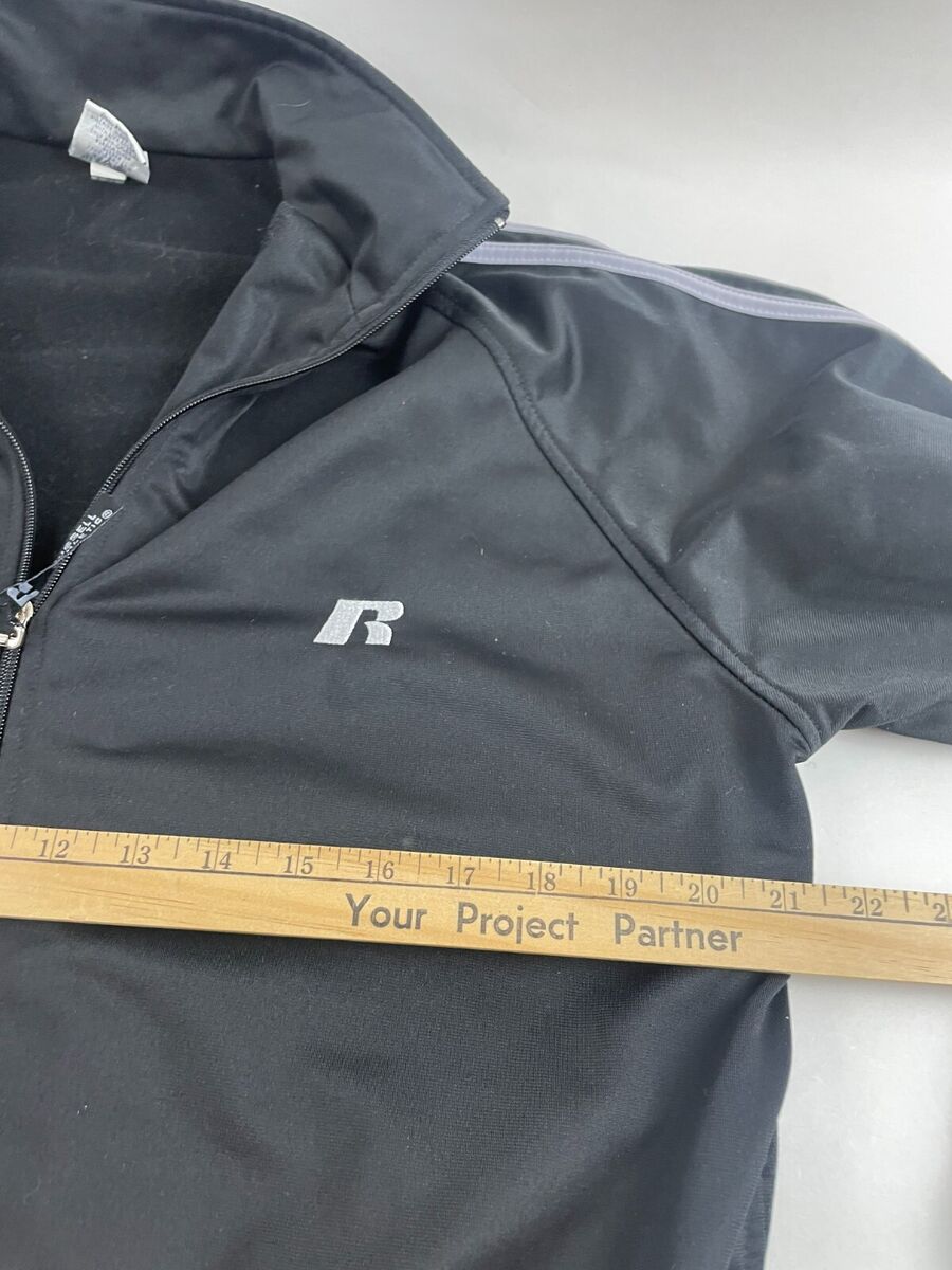 Russell Athletic Jacket Men's Size M Black Track Jacket Full Russell Athletic Jacket Men's Size M Black Track Jacket Full