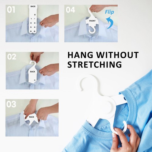 50X WING Plus Hanger Multiple Clothes Rack Hook Organizer Foldable 10 Holes WH - Picture 5 of 11