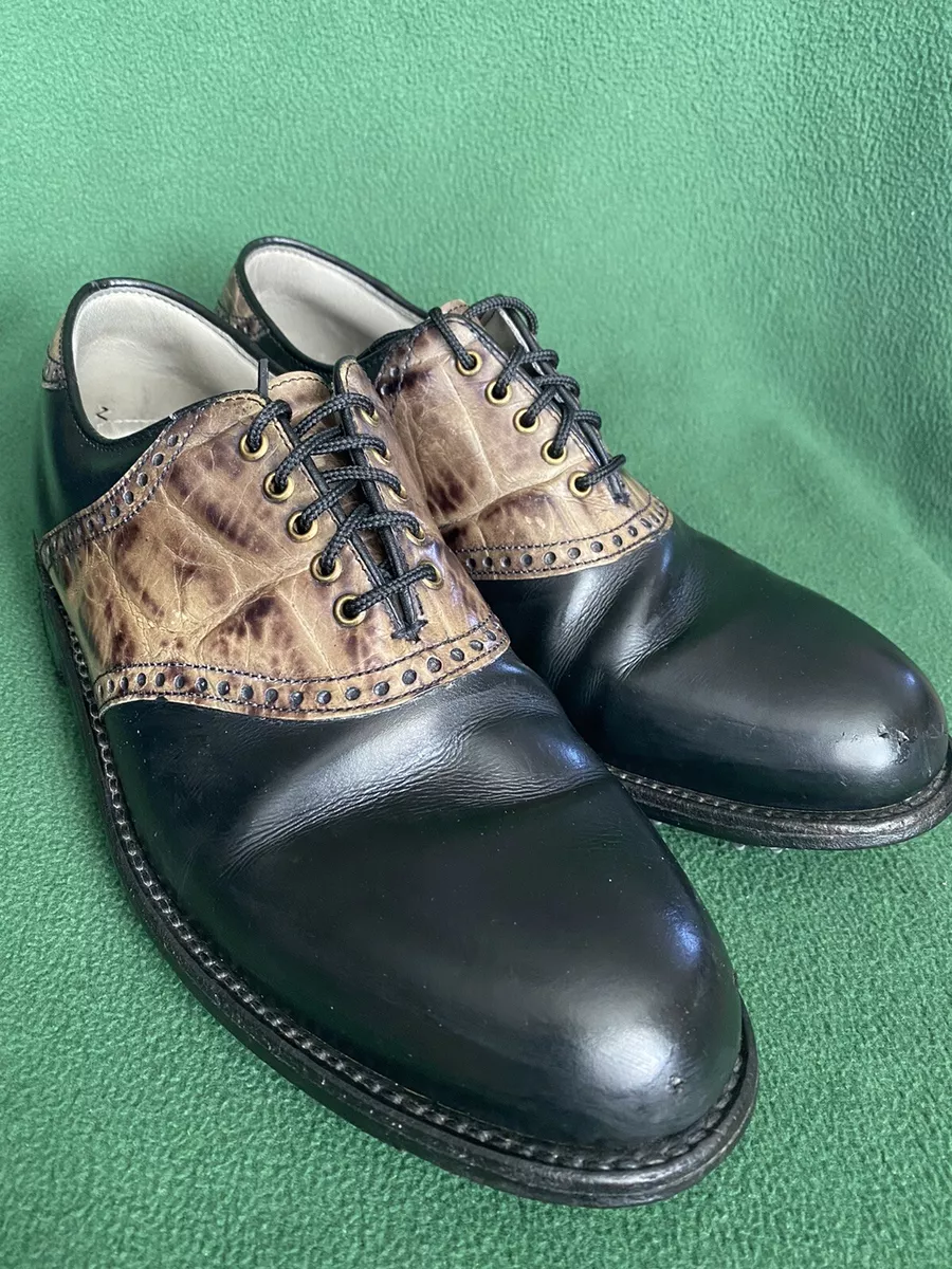 Vintage FootJoy Classics Golf Shoes Size 9D Black and Brown New Spikes