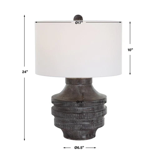 Uttermost Timber Contemporary Cotton and Resin Iron Table Lamp in White - Picture 8 of 8