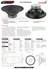 2 X    midwoofer chassis 15 Zoll Redcatt 154 FINDX 8-298
