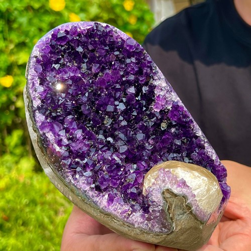 4.07LB Natural Uruguayan Amethyst Quartz CaveGeode Crystal - Picture 3 of 13