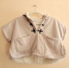 Max Studio Oatmeal Sherpa Lined Hooded Cape