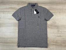 NWT Polo Ralph Lauren Men's Gray Small Custom Slim Fit Pony Polo Shirt