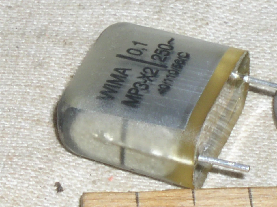 WIMA MPX20W3100FG00MSSD PELÍCULA DE PAPEL RFI CONDENSADOR DE SEGURIDAD .1UF 100NF 250V AC X2 Foto 3 de 4