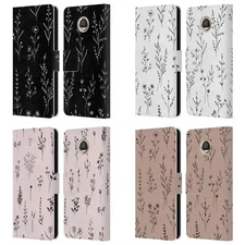 OFFICIAL ANIS ILLUSTRATION WILDFLOWERS LEATHER BOOK CASE FOR MOTOROLA PHONES