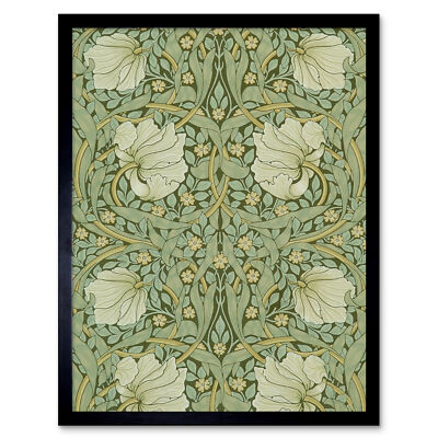 William Morris Pimpernel Kunsthandwerk Muster Design Wandkunstdruck gerahmt 12x16