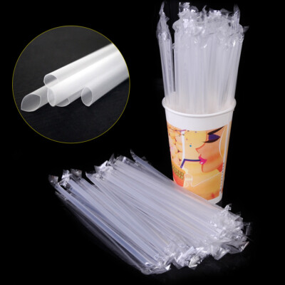 100 Stück Klar Transparent Bubble Tea Smoothie Milchshake Cocktail Trinkhalme