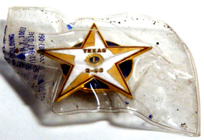 Vintage Lions Club Texas 2-S3 Star Pin