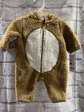   Carters Zip-Up 1 Piece Warm Long Sleeve Easy Care Jumpsuit Reindeer NB 732