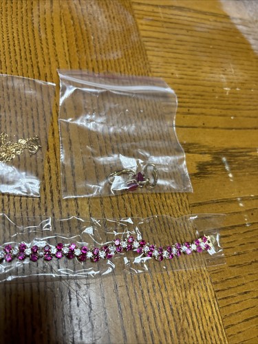14K HGE matching bracelet and necklace Bracelet And Earrings - Picture 3 of 8