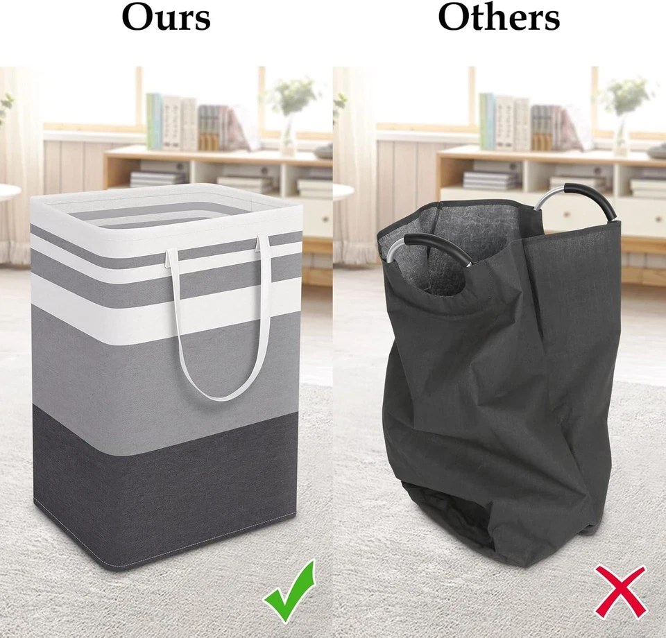 Smart Design Collapsible Pop-Up Laundry Hamper Mesh Basket Clothes Toys Clothing - Image 3 of 4