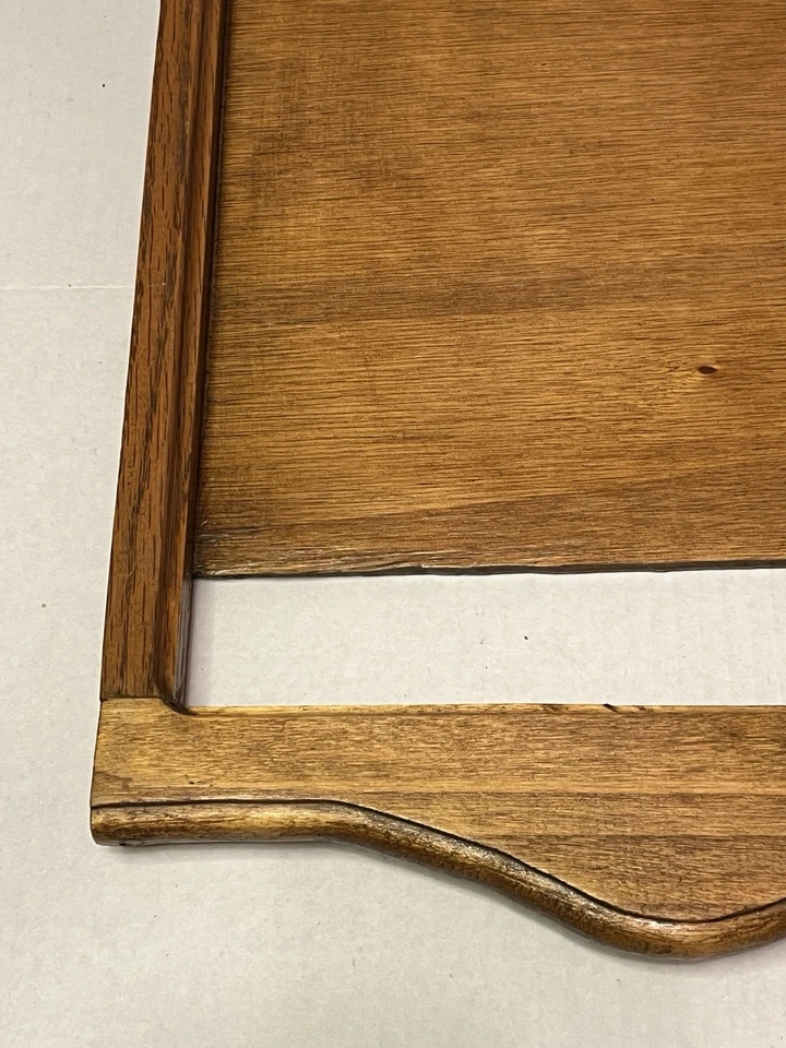 Bandeja para servir madera vintage de 27 pulgadas con asas, bandeja grande de madera para otomana Foto 3 de 4