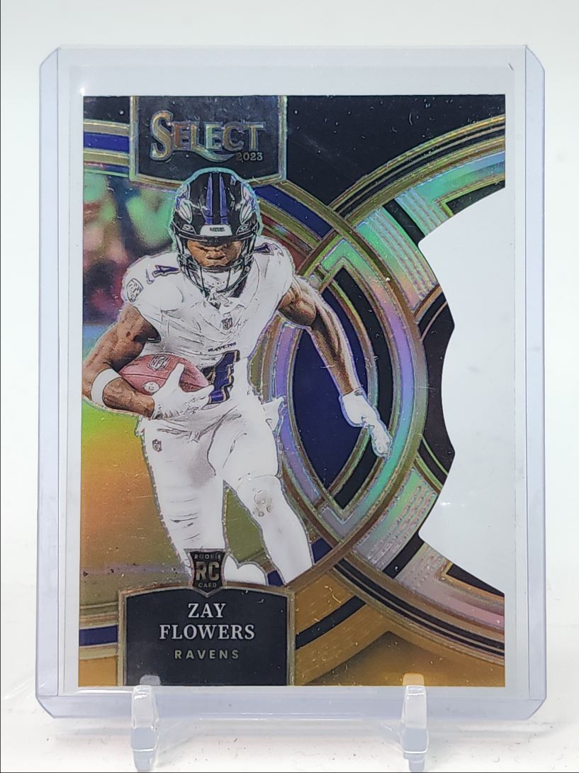 ZAY FLOWERS 2023 SELECT PREMIER LEVEL ROOKIE BLACK GOLD DIE CUT RC Q1196