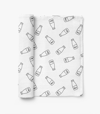 Milchflasche einfarbig Bambus Baby Mädchen Jungen Musselin Swaddle Decke Stoff Geschenk